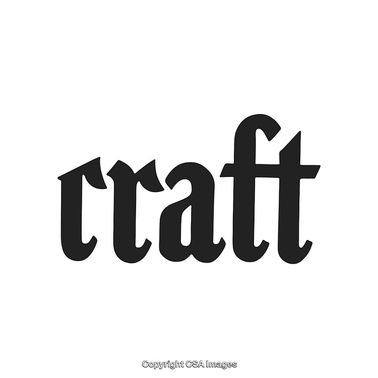 Black Text Featuring 'Craft' With Bold Typeface On White Background