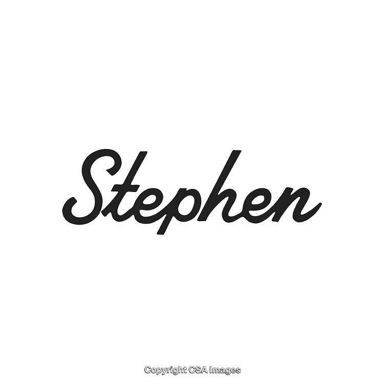 Stylish Script Typography of the Name 'Stephen' in Black Text
