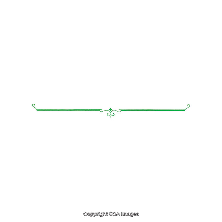 Elegant Green Ornamental Divider on a Clean White Background