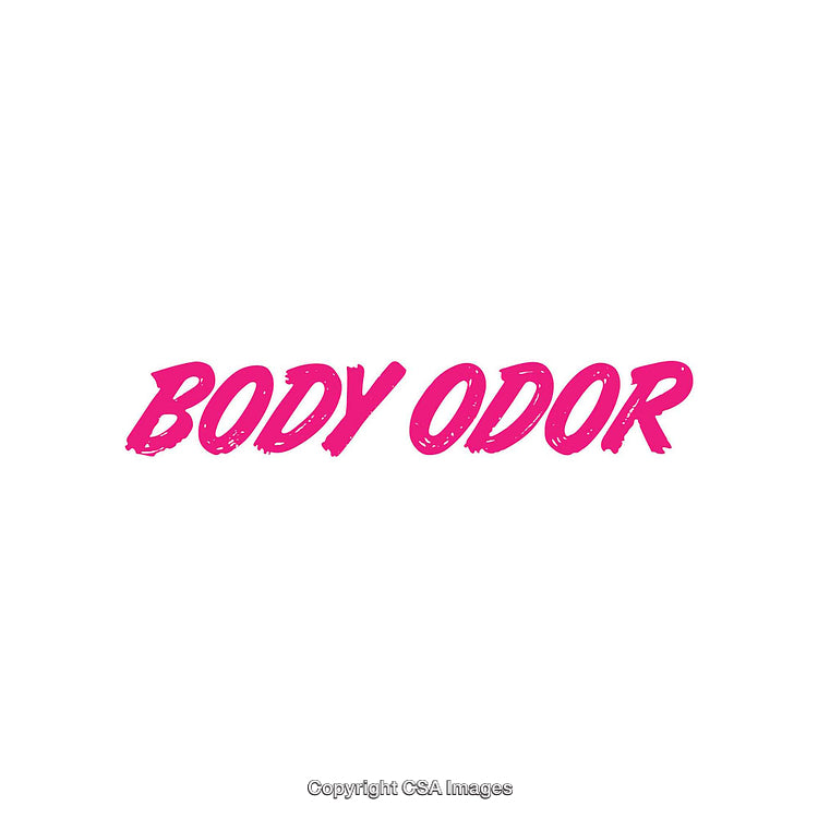Bright Pink Text Displaying 'Body Odor' on White Background