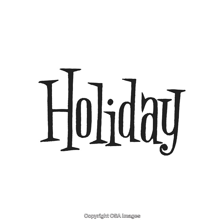 Stylized Artistic Text Emphasizing the Word 'Holiday' in Unique Font
