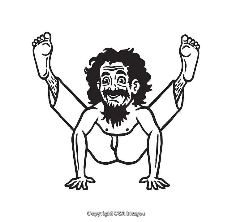 Black and White Illustration of a Person in a Yoga Pose