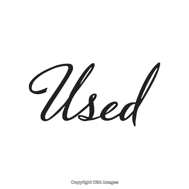 Elegant Script Lettering Displaying the Word 'Used' on a White Background