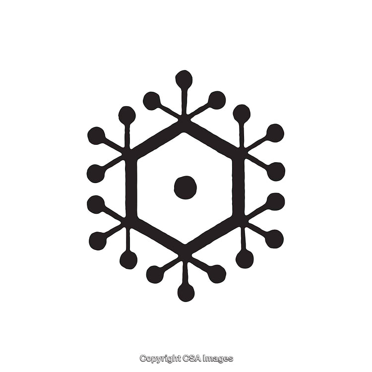 Minimalistic Black Snowflake Design Over White Background