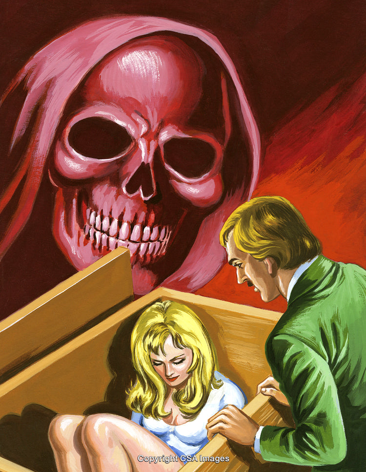 Harrowing Scene Depicts Grim Reaper Over Troubled Individuals in Mysterious Context