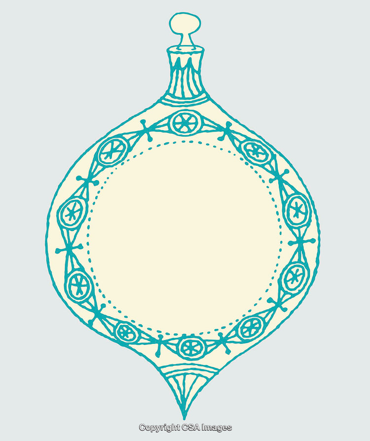 Intricate Ornament Line Art Illustration with Elegant Patterns in Teal