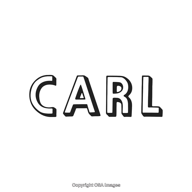 Bold Graphic Design of the Name Carl in Black Outlined Typography