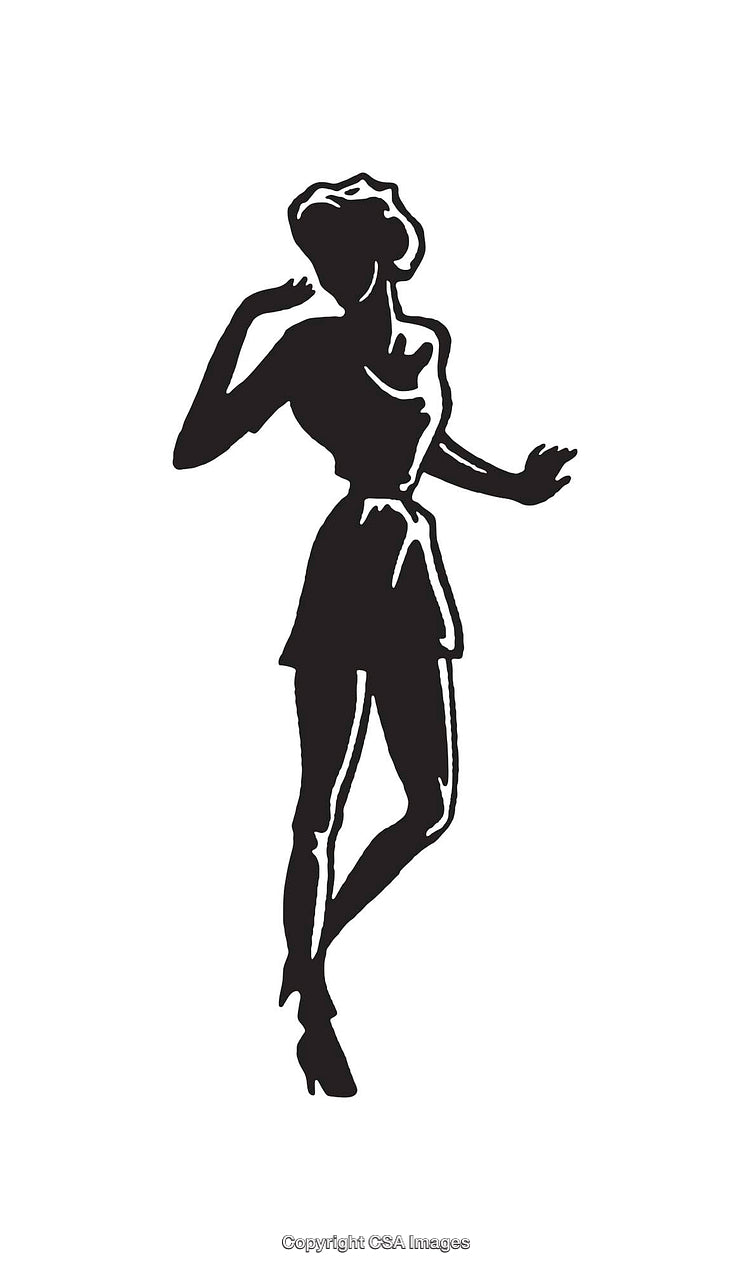 Silhouette of a Woman in A Classic Standing Pose Illustration