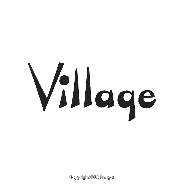 Minimalist Bold Typography Design of the Word 'Village'