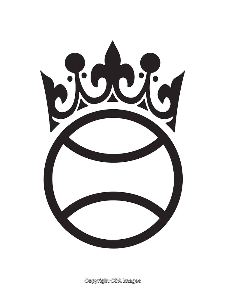 Crown and Circle Creative Black and White Line Art Illustration