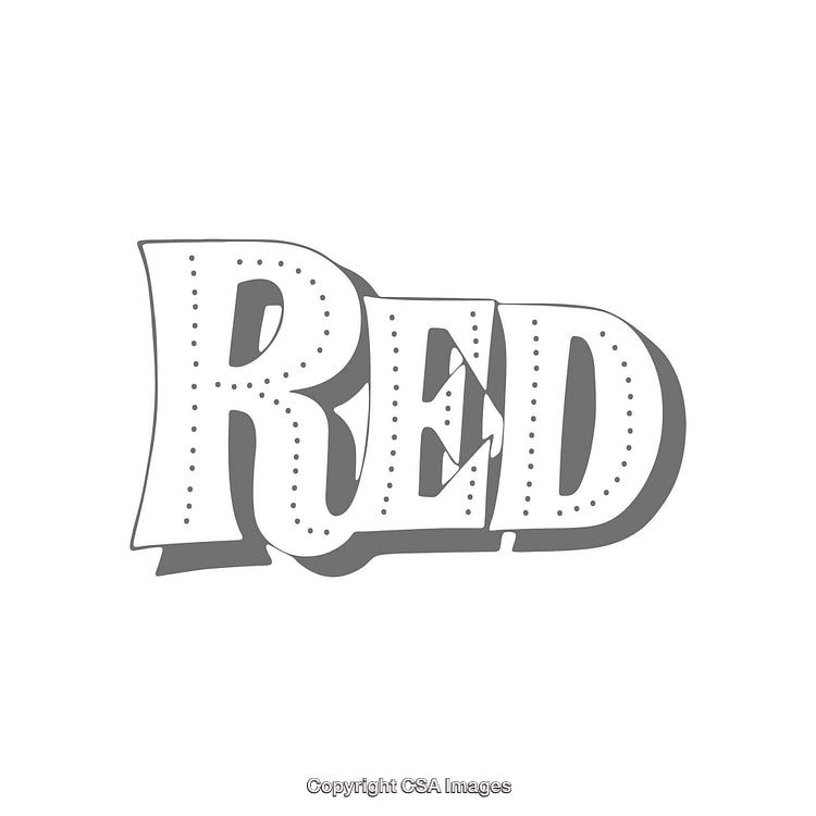 Stylized Gray Typography Art Featuring the Word 'Red' in Monochrome Shade