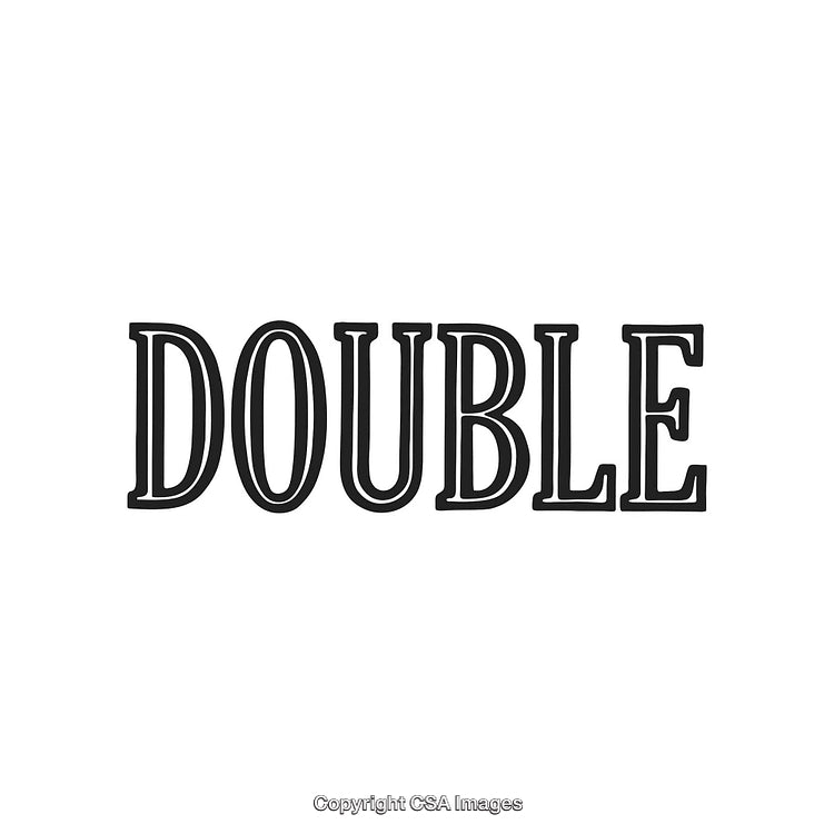 Double Typography Isolated on White Background, Bold Vintage Style Letters