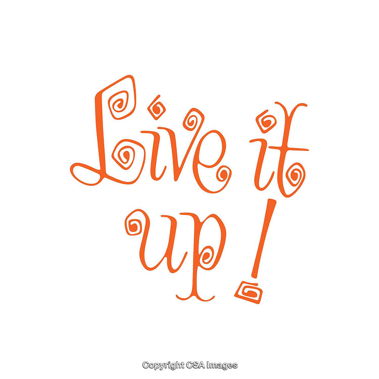 Playful Orange Typography Artwork with Spiraling Decorative Elements