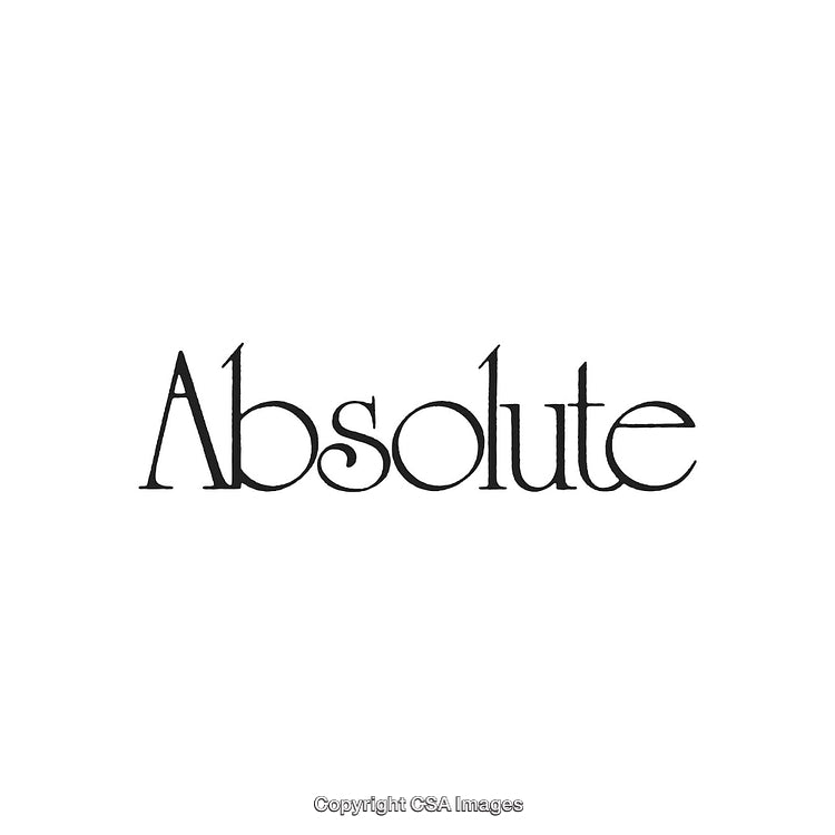 Elegant Black Typeface on White Background Displaying the Word Absolute