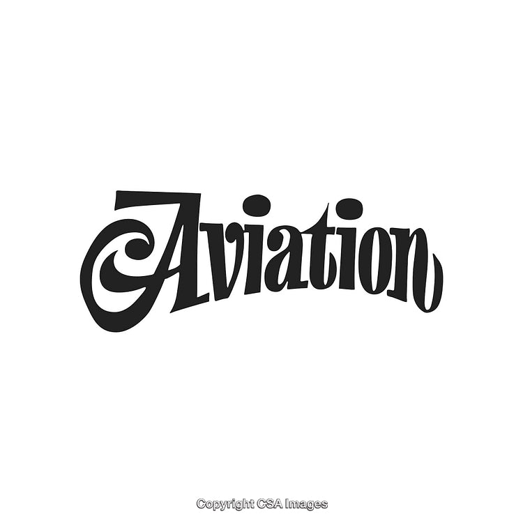 Elegant Vintage Aviation Logo Typography in Black and White Style