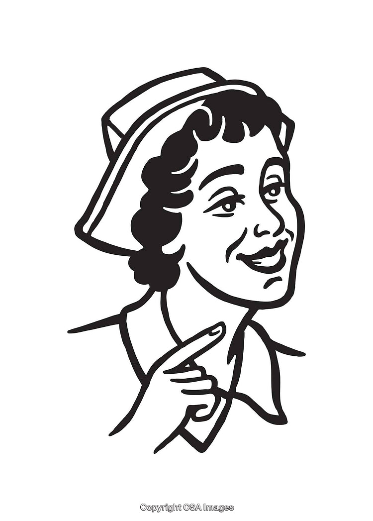 Black and White Line Art of a Person in a Cheerful Expression
