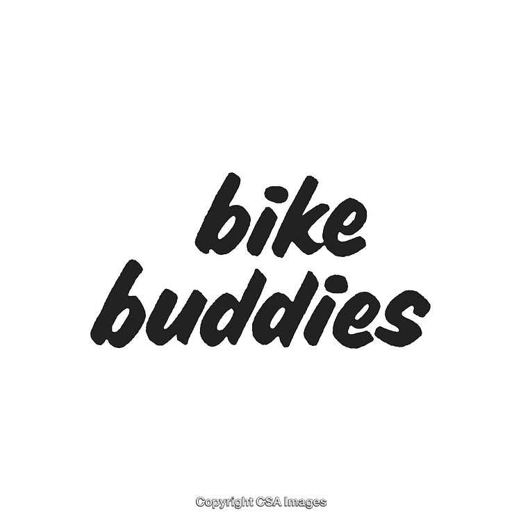 Handwritten Bike Buddies Logo in Brush Style on White Background
