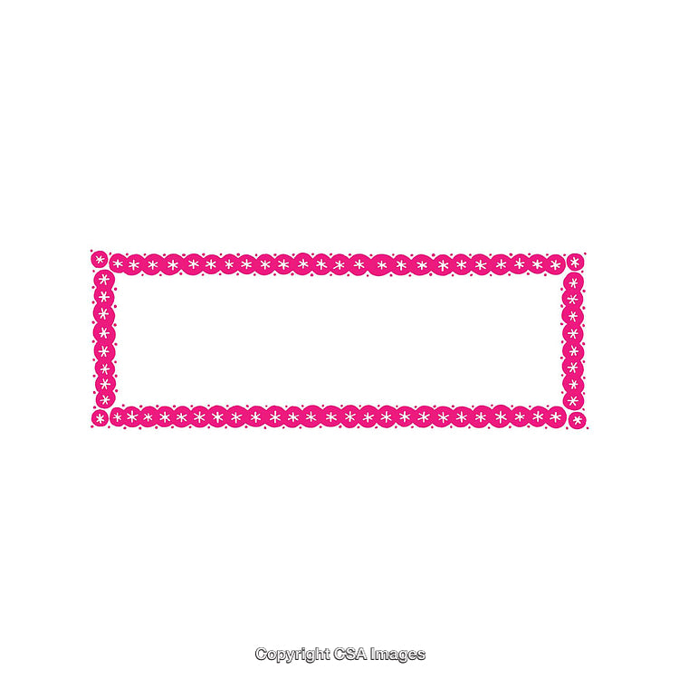 Rectangular Pink Decorative Frame with Asterisk Pattern on White Background
