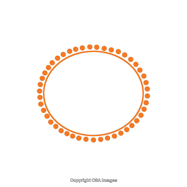 Orange Dotted Circular Frame Design on White Background for Decorations