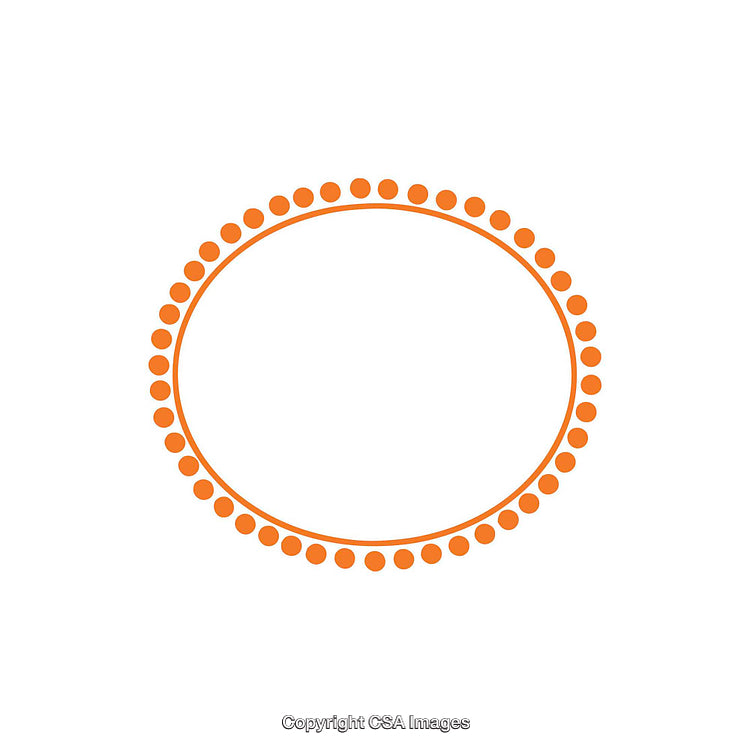 Orange Dotted Circular Frame Design on White Background for Decorations
