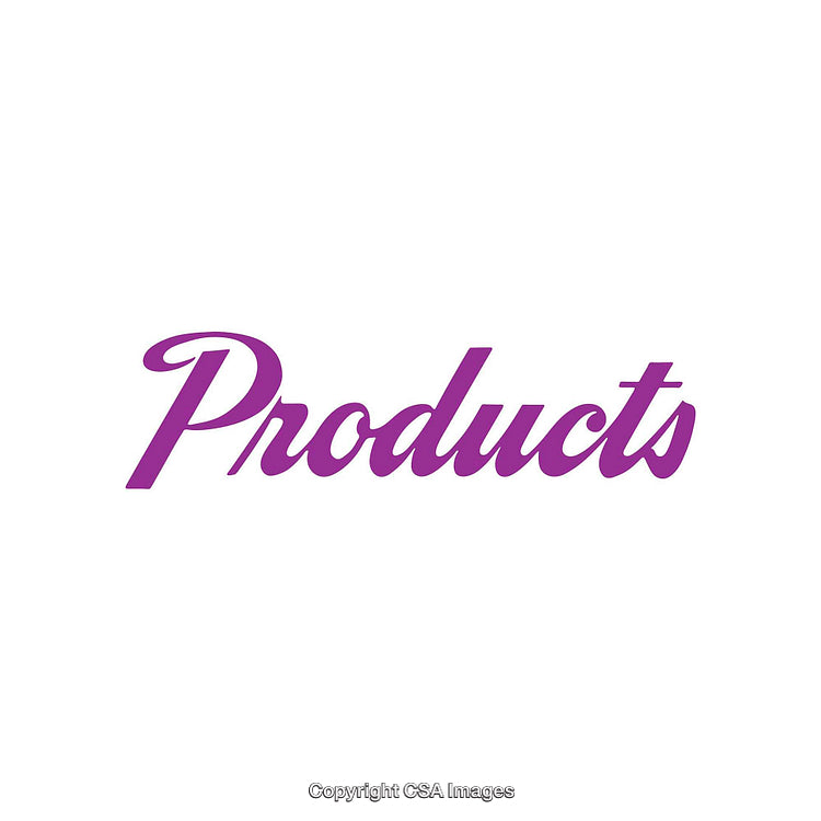 Colorful Typography Image Featuring the Word Products in Purple Cursive Font