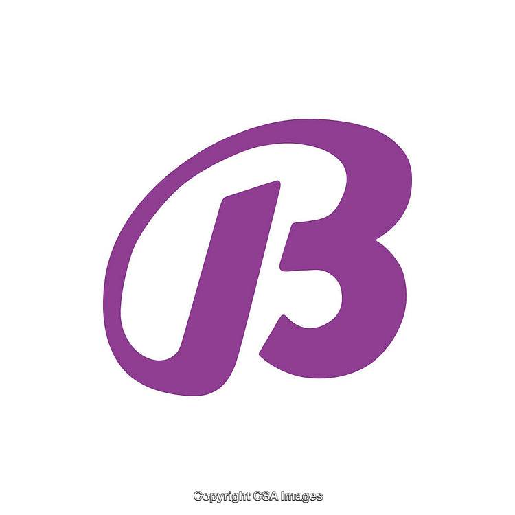 Purple Stylized Letter B Icon on White Background