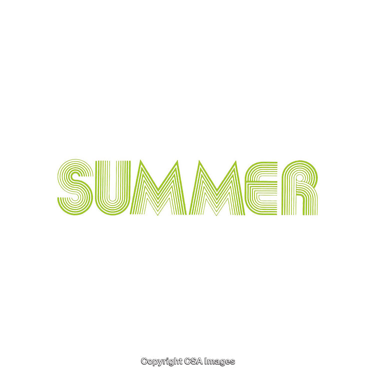 Bold Green Summer Typography on a Clean White Background
