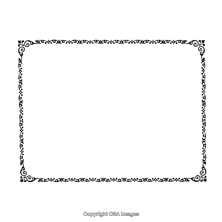 Elegantly Designed Black and White Ornate Decorative Border with Intricate Patterns