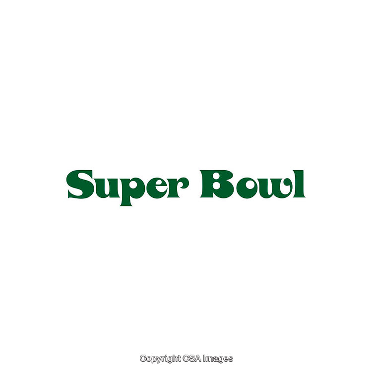 Green Typographic Design Featuring Bold 'Super Bowl' Text On White Background