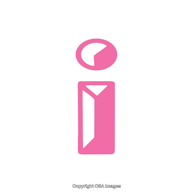Pink Stylized Letter I On A White Background