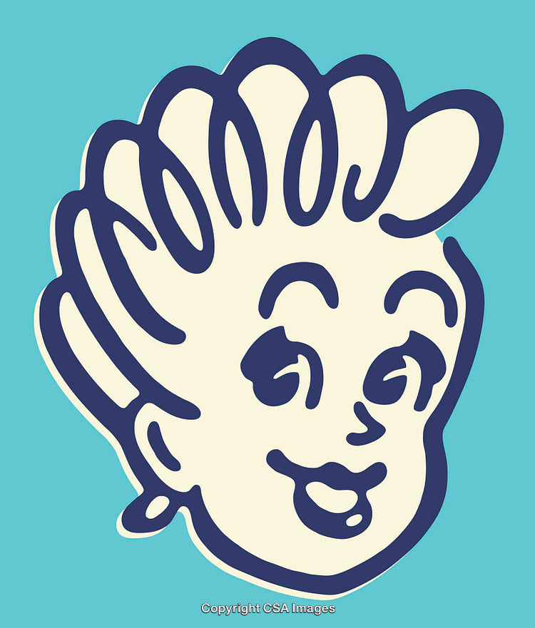 Smiling Cartoon Character with Playful Expression and Bold Illustrative Style