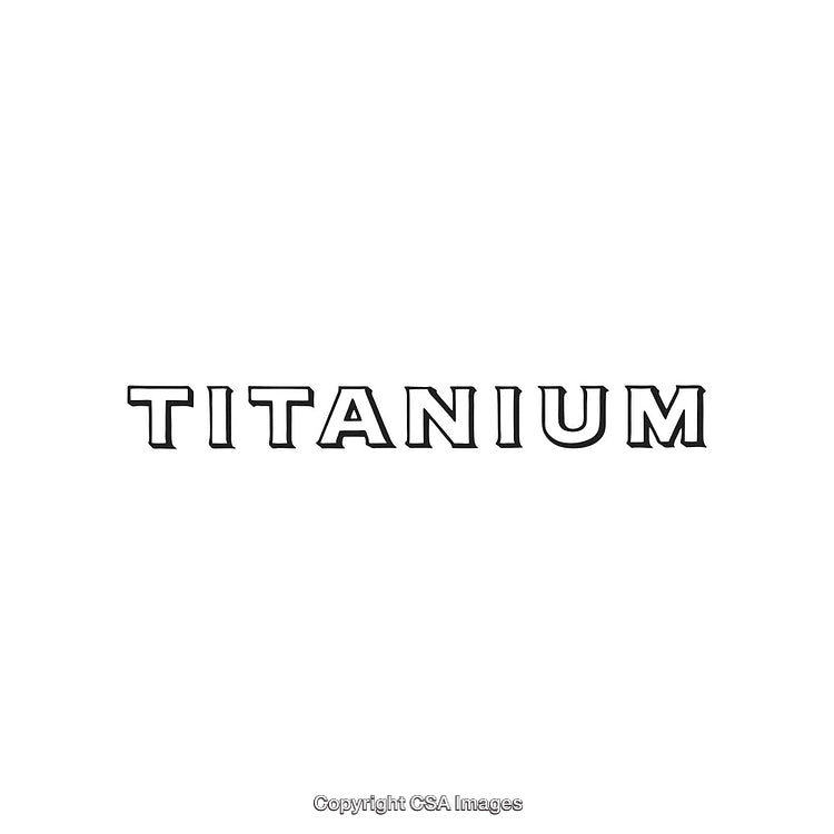 Typography Design Highlighting the Metal 'Titanium' in Black on White