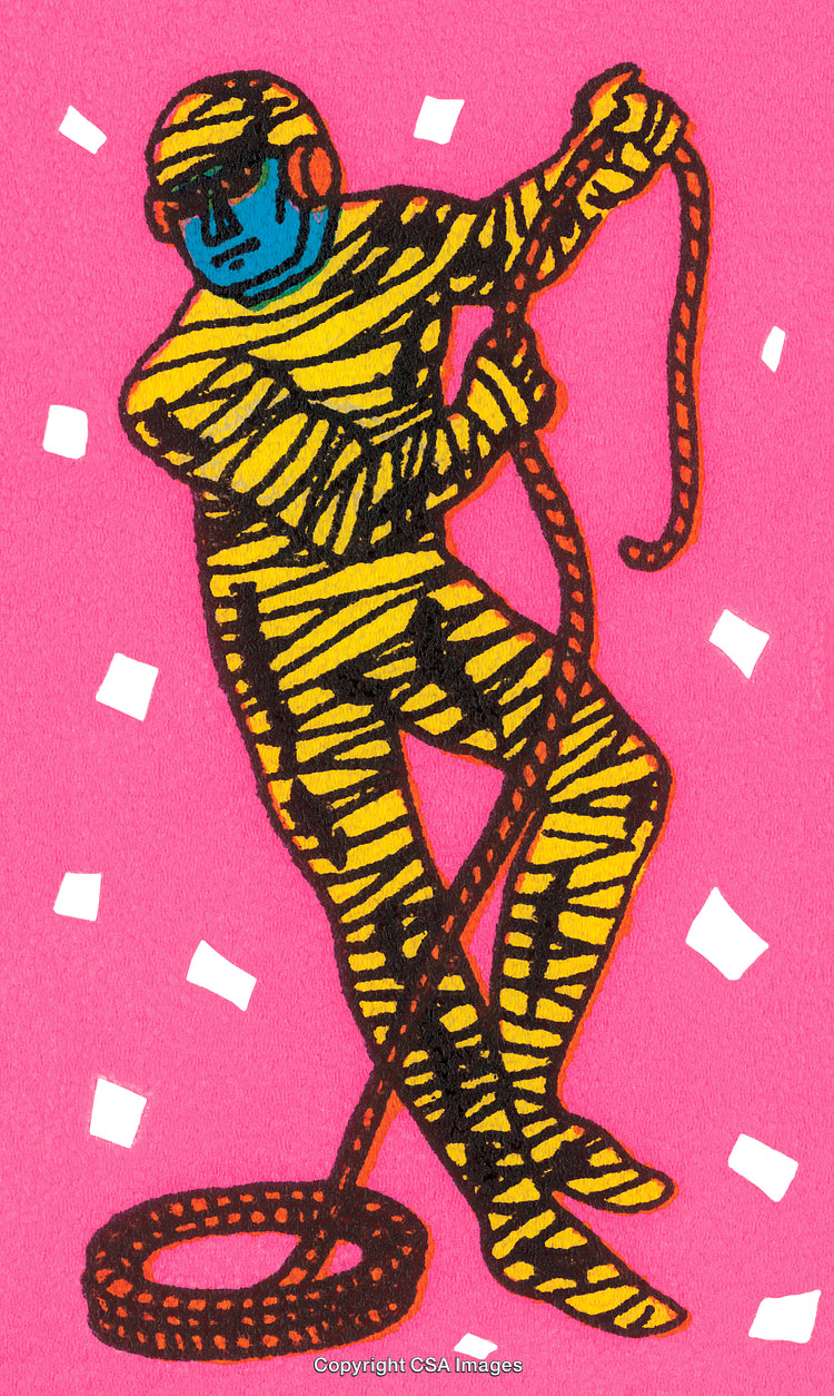 Colorful Illustration of a Tiger-Patterned Astronaut on a Pink Background
