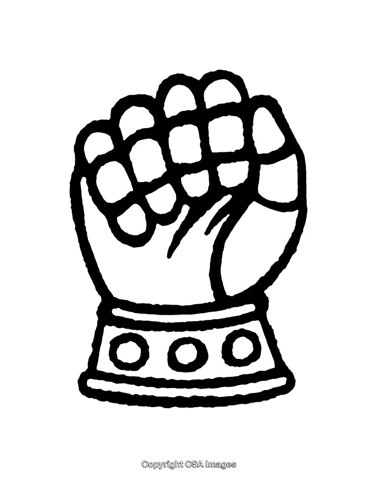 Bold Black and White Line Drawing of a Raised Clenched Fist