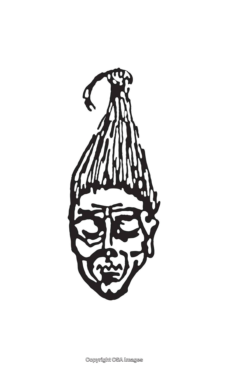 Expressive Line Art Illustration of a Stylized Face in Black and White