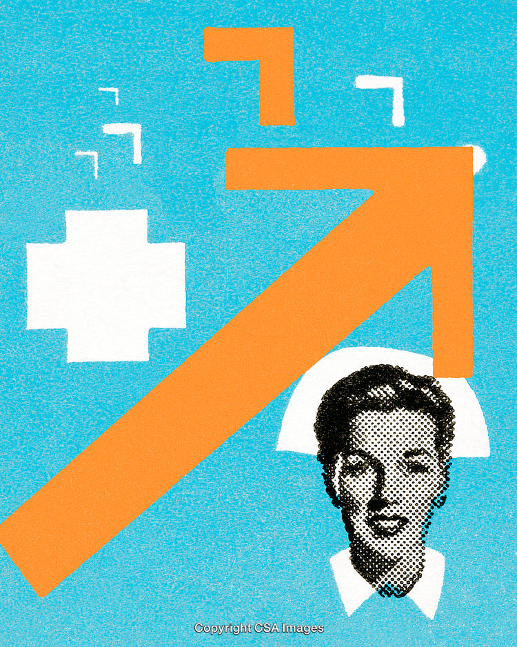 Abstract Medical Illustration Featuring Healthcare Symbolism and Design Elements