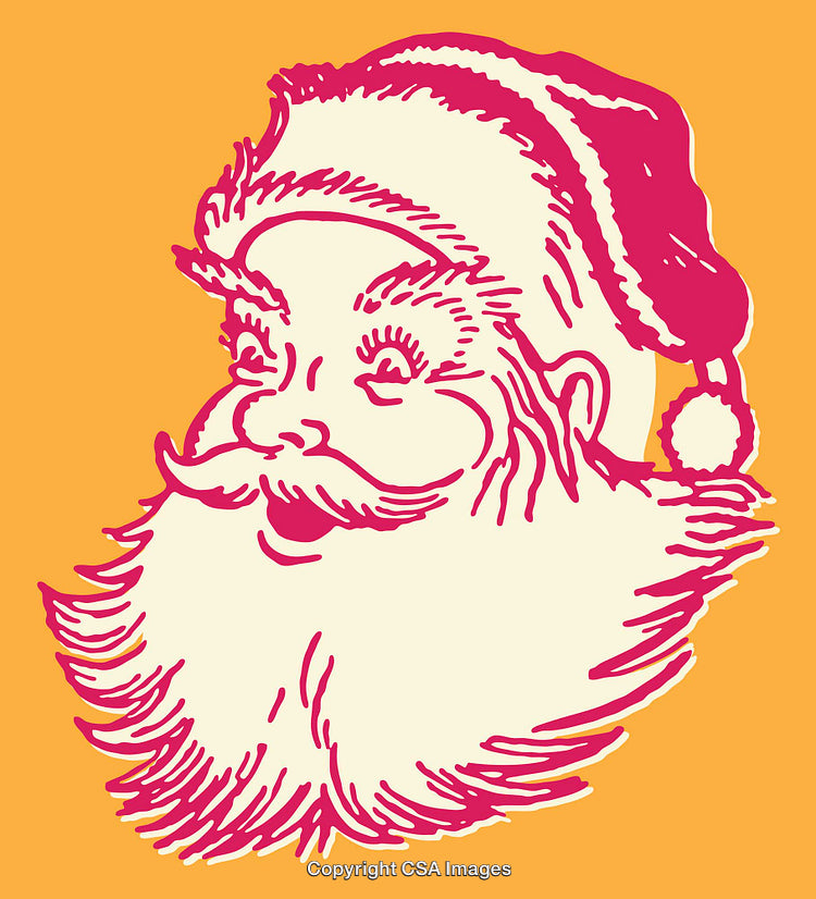 Vintage Santa Claus Illustration in Festive Color Scheme