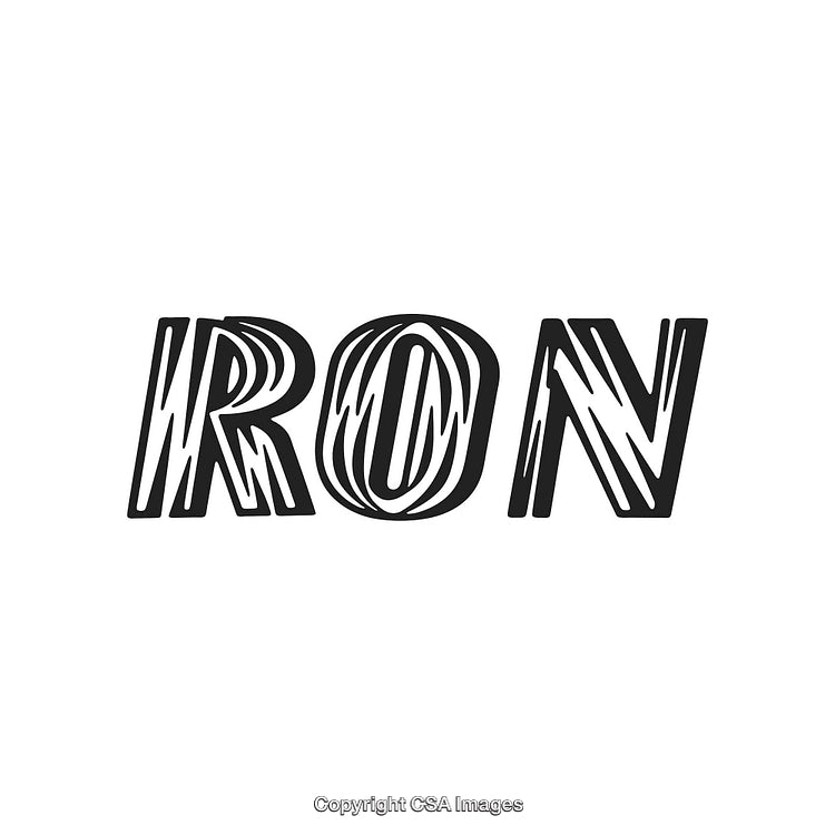Creative Text Graphic Featuring the Word 'IRON' with Artistic Styling