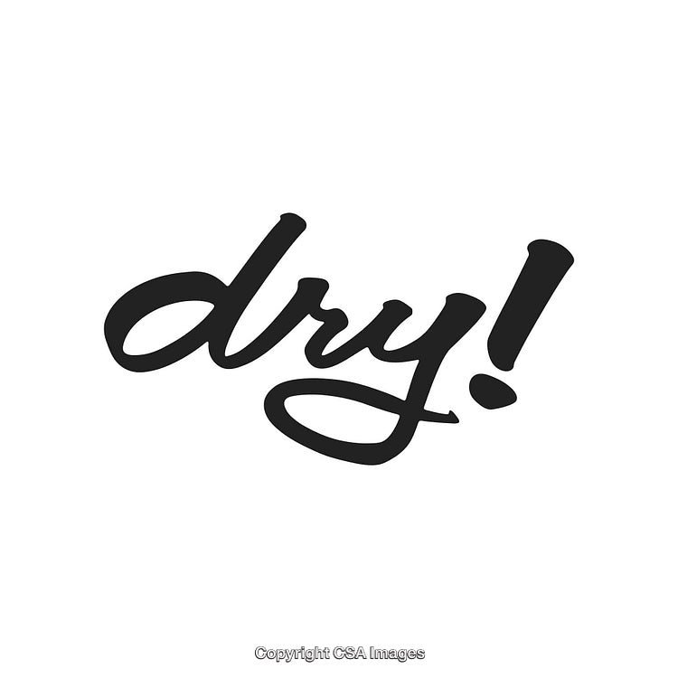 Stylish Typography Design Featuring the Word 'Dry!' in a Bold Script Font