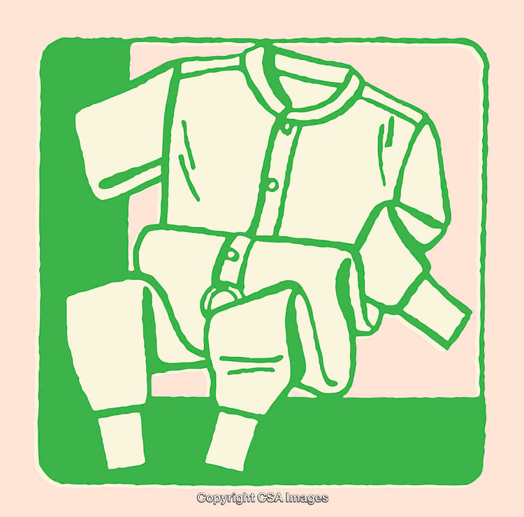 Hand-Drawn Illustration of Baby Clothing with Simple Design