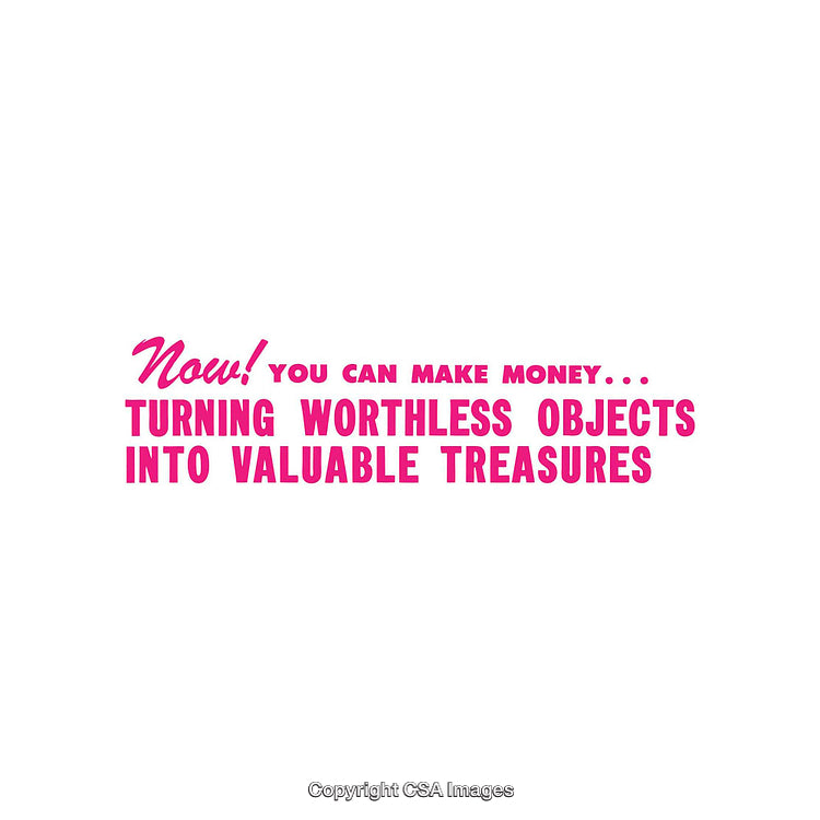 Text Promoting Creative Recycling for Profit in Bright Pink Lettering