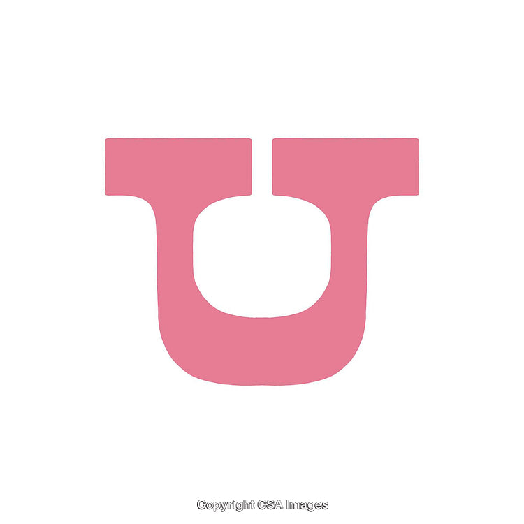 Stylized Pink Letter U Illustration on a White Background