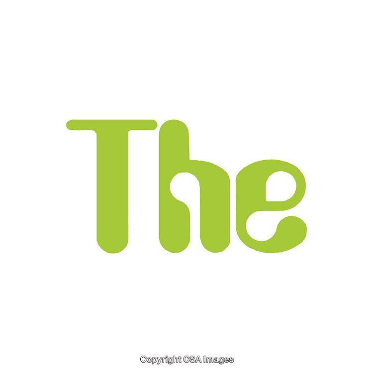 Green Artistic Text Reading 'The' on White Background