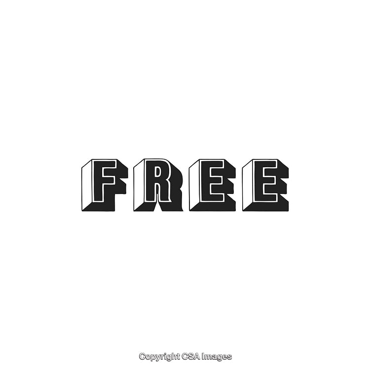 Bold 3D Typography Spelling 'Free' in Monochrome Design