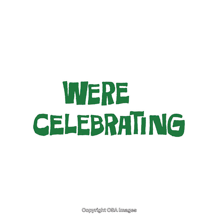 Green Text Celebrating Message on a Clean White Background
