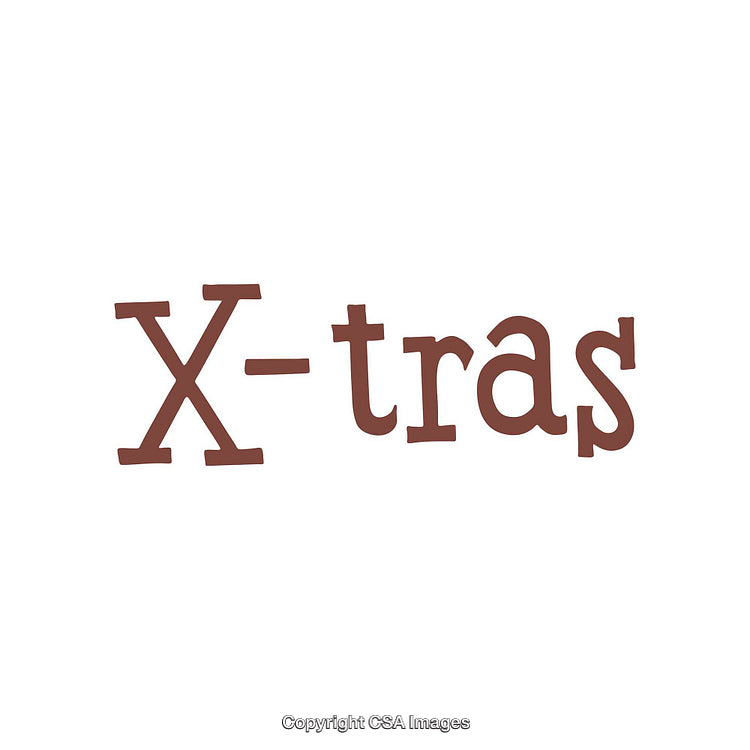 Stylized Typography Depicting X-Tras in Playful Brown Font