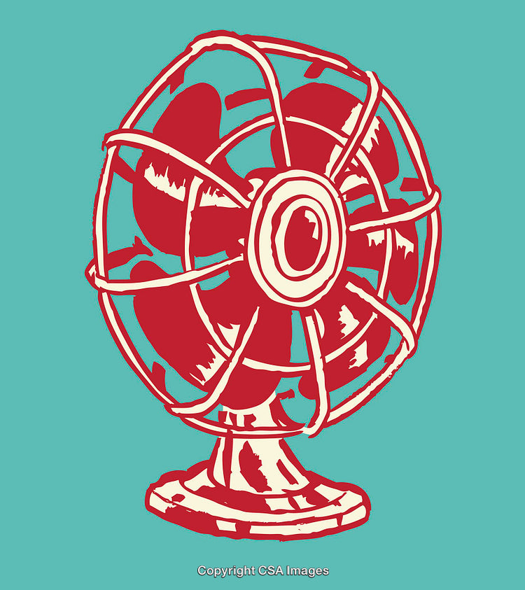 Retro Styled Electric Fan in a Vintage Artistic Design