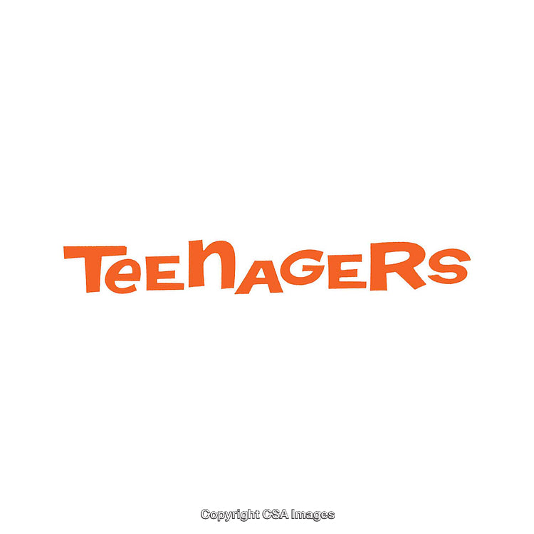 Playful and Bold Typography Design Featuring the Word 'Teenagers' in Orange Text