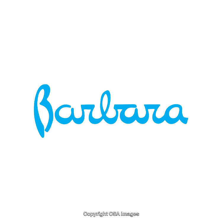 Creative Blue Typography Design Featuring the Word Barbara on White Background