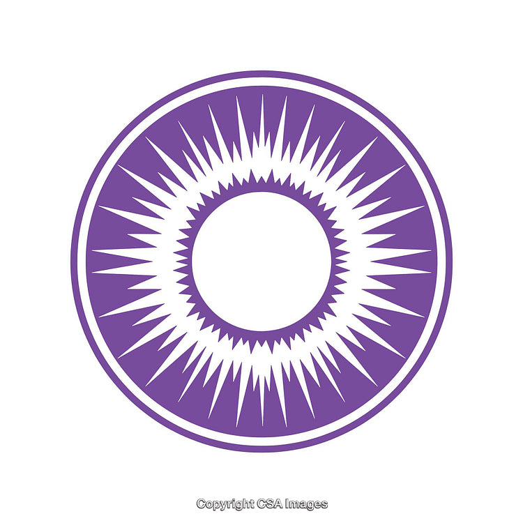 Vibrant Decorative Purple Starburst Symbol in a Circular Design